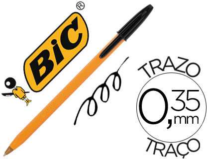 Bolígrafo Bic Naranja tinta negra